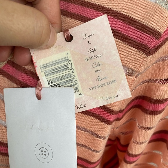 NWT INTUITIONS Stripe sweater size large 1️⃣ - Picture 6 of 9